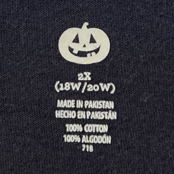 Halloween Graphic Tee Spooky Haunted House Pumpkins Bats Cotton Black 2X 18W 20W - Picture 7 of 12
